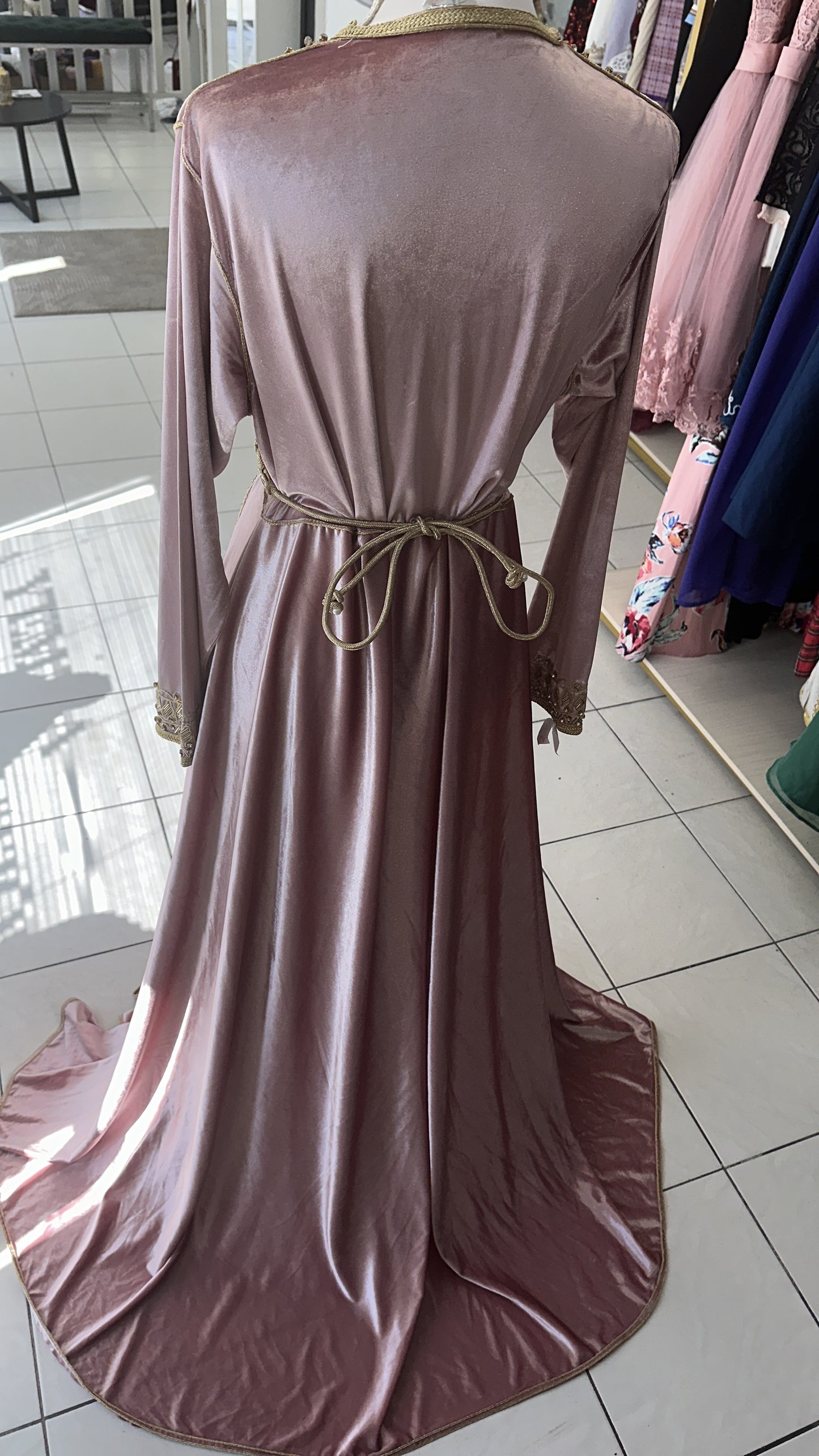 Caftans velours rose