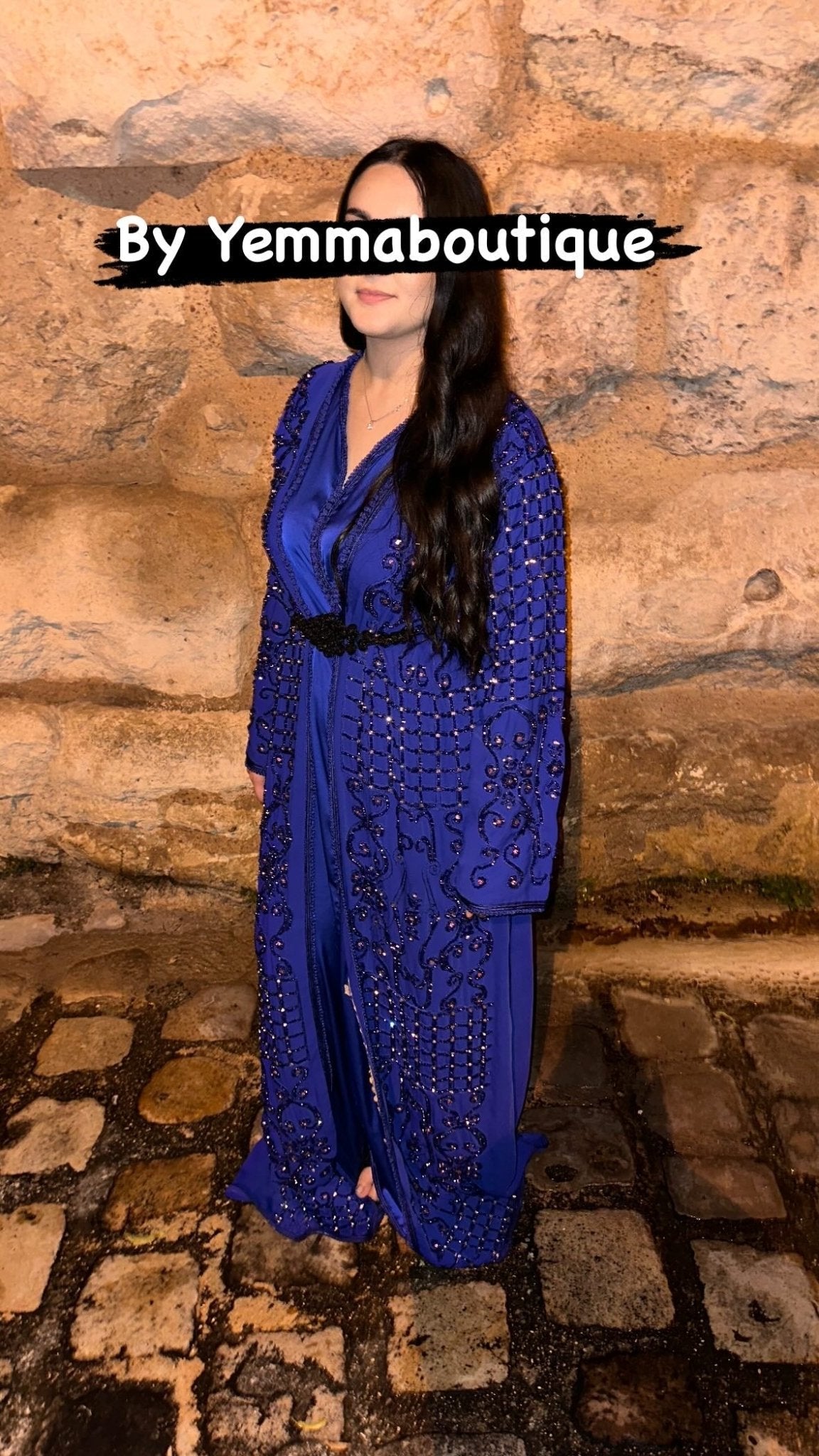 CAFTANS DIAMANT BLEU - YEMMA BOUTIQUE